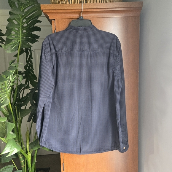 CPO Provision Navy Checkered Button-Up Shirt - Picture 2 of 4